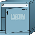 Bench-Standard Cabinet - 1 Drawer - Base Shelf - Adjustable Shelf - Lockable Swing Door - 30 x 28-1/4 x 33-1/4" - Multiple Drawer Access - Apex Tool & Supply