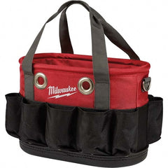 Milwaukee Tool - 24 Pocket, Ballistic Nylon, Black/Red Tool Bag - Apex Tool & Supply