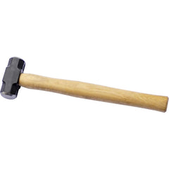 Sledge Hammer: 2 lb Head, 2″ Face Dia Forged Steel Head, Wood Handle