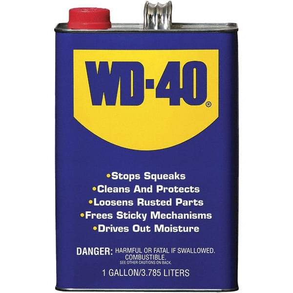 WD-40 - 1 Gal Multi-Use Product - Bulk, Liquid, Stop Squeaks, Removes & Protects, Loosens Rusted Parts, Free Sticky Mechanisms, Drives Out Moisture - Apex Tool & Supply