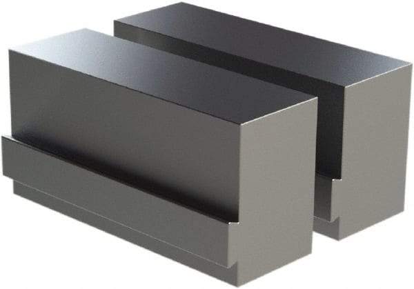 CarveSmart - 2" Wide x 3" High x 2" Thick, Flat/No Step Vise Jaw - Soft, Aluminum, Fixed Jaw, Compatible with 6" Vises - Apex Tool & Supply