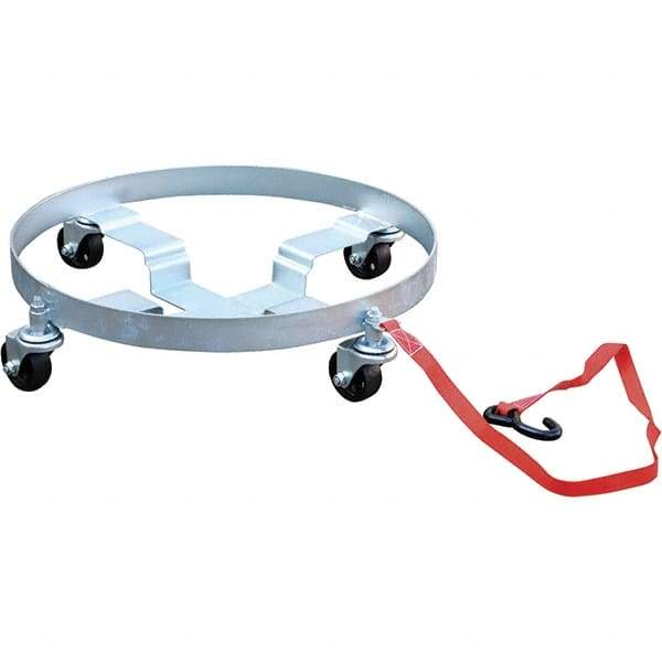 Vestil - 1,200 Lb Load Capacity, 55 Gal Drum Dolly - 2-1/4" High, 4 Wheels - Apex Tool & Supply