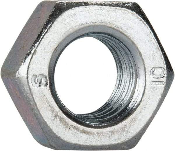 Value Collection - M8x1.25 Metric Coarse Steel Right Hand Hex Nut - 13mm Across Flats, 6.5mm High, Zinc-Plated Finish - Apex Tool & Supply