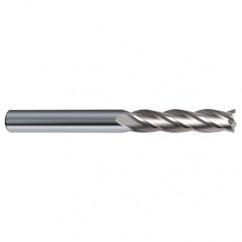 10mm Dia. x 100mm Overall Length 4-Flute Square End Solid Carbide SE End Mill-Round Shank-Center Cut-Uncoated - Apex Tool & Supply