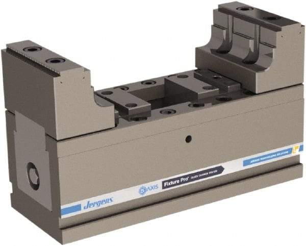 Jergens - 60mm Jaw Width, 150mm Max Jaw Opening, 23mm Throat Depth, Manual Precision Self Centering Vise - Steel - Apex Tool & Supply