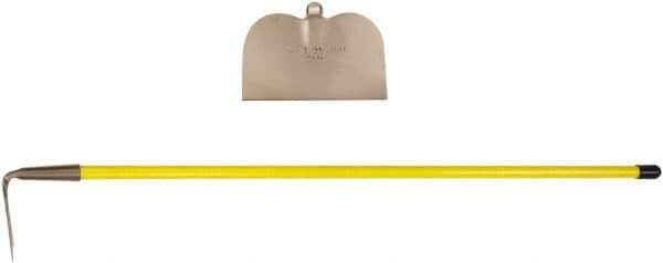 Ampco - 5" High x 8" Wide Square Aluminum Hoe - 55" Long Fiberglass Straight Handle - Apex Tool & Supply