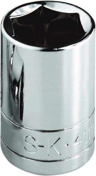 SK - 1-1/2", 1/2" Drive, Standard Hand Socket - 6 Points, Steel, Chrome Finish - Apex Tool & Supply