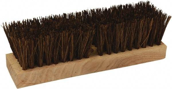 O-Cedar - 2" Bristle Length, Palmyra Deck Scrub Brush - 10" Long x 3" Wide Head, 10" OAL, Black, Wood Block - Apex Tool & Supply