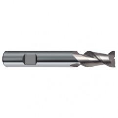 3mm Dia. - 57mm OAL - 45° Helix Bright Carbide End Mill - 2 FL - Apex Tool & Supply