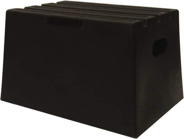 Diversified Plastics - 11-3/4" High x 13-5/8" Wide x 19-1/4" Deep, Black Step Stool - 500 Lb Capacity - Apex Tool & Supply