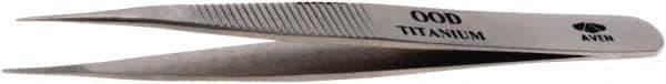 Aven - 4-3/4" OAL OOD-SA Precision Tweezers - Fine Straight Point - Apex Tool & Supply