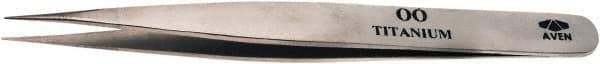 Aven - 4-3/4" OAL OO-SA Precision Tweezers - Fine Straight Point - Apex Tool & Supply