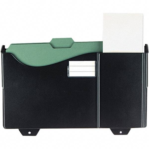 UNIVERSAL - 15-3/4" Wide x 3-1/8" Deep x 9-3/4" High, 1 Compartment, Plastic Wall File - Black, 12" Compartment Width x 3" Compartment Depth x 10-3/4" Compartment Height - Apex Tool & Supply