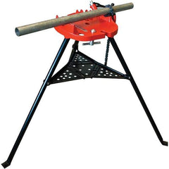 Rothenberger - 1/8" to 6" Pipe Capacity, Portable Tristand Chain Vise with Stationary Head - 16" High, 48 Lb Capacity - Apex Tool & Supply