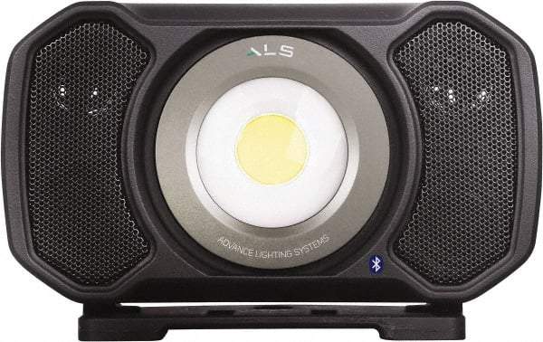 Advanced Lighting Systems - 7.2 Volt, Black Audio Work Light - 2,000 Lumens, 18/2 Wire Gage, Corded & Rechargeable Battery, LED Lamp - Apex Tool & Supply