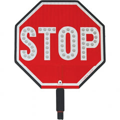 PRO-SAFE - "Stop," 12" Wide x 18" High ABS Plastic Traffic Control Sign - Apex Tool & Supply