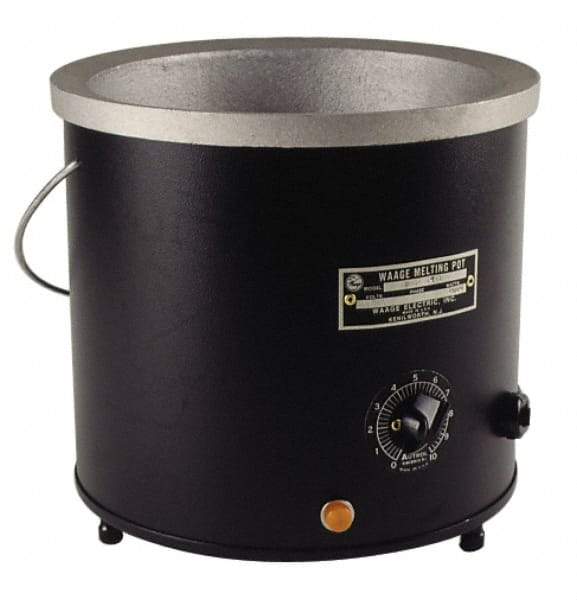 WAAGE - 2 Gal, 6" Deep, 200 to 550°F, Dip Coat Pot - 10-1/2" ID, 230 Volts, 2000 Watts - Apex Tool & Supply