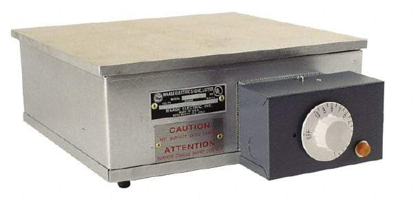 WAAGE - 18" Long x 12 Wide x 6" High, 230 Volt Hot Plate - 300 to 700°F, 1 Burner, 2400 Watt, 11 Amps - Apex Tool & Supply
