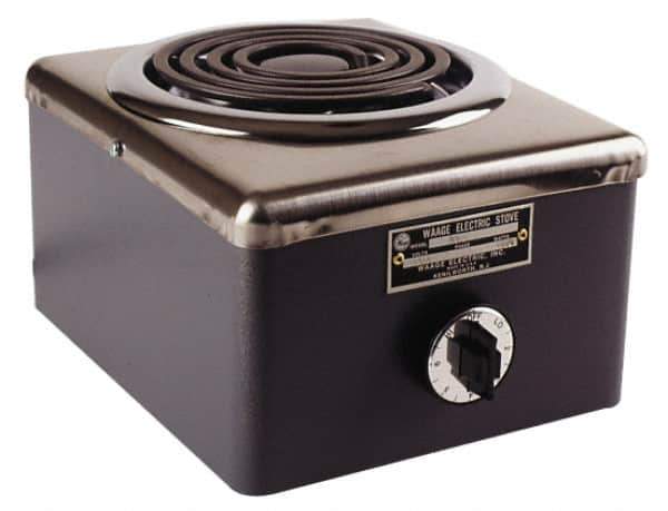 WAAGE - 10" Long x 8 Wide x 7" High, 230 Volt Hot Plate - 1 Burner, 1500 Watt, 7 Amps - Apex Tool & Supply