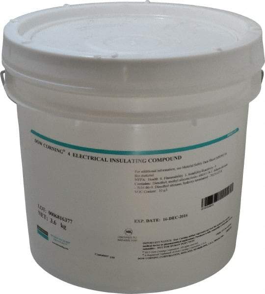 Dow Corning - 8 Lb. Pail Electrical Insulating Compound - 212°F Flash Point, 450 V/mil Dielectric Strength, Flammable, Plastic Safe - Apex Tool & Supply