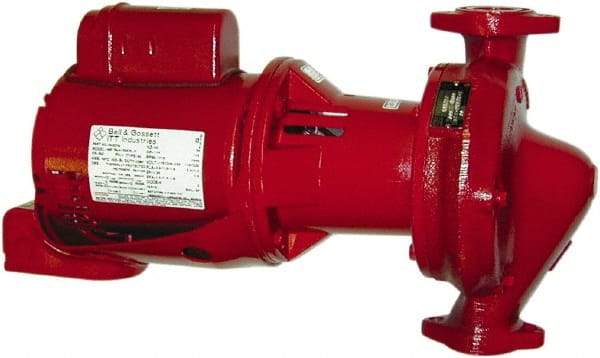 Bell & Gossett - .5 hp, 1 Phase, Bronze Housing, Cast Bronze Impeller, Inline Circulator Pump - 115/230V Volt, 60 Hz Hz, Flanges Included, 175 Max psi, Open Drip Proof Motor - Apex Tool & Supply