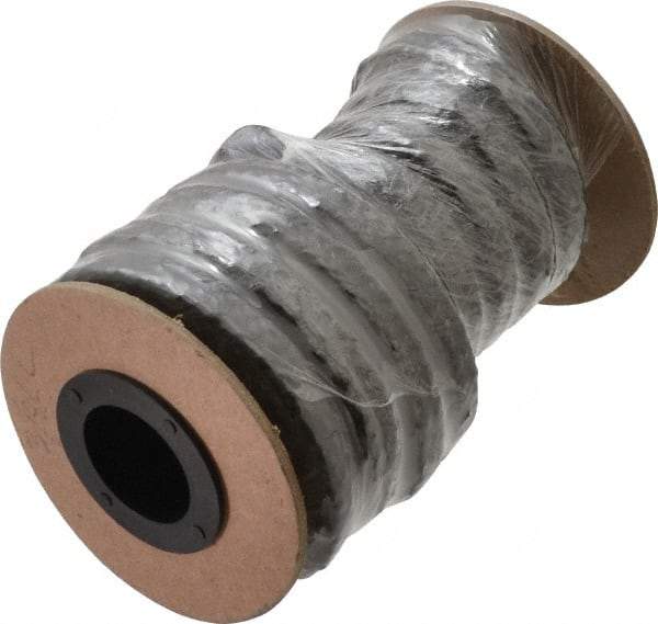 Made in USA - 3/8" x 9' Spool Length, Graphite Yarn Compression Packing - 3,500 Max psi, -450 to 6000° F, Dark Gray - Apex Tool & Supply