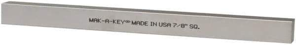 Made in USA - 12" Long x 7/8" High x 7/8" Wide, Zinc-Plated Oversized Key Stock - C1018 Steel - Apex Tool & Supply