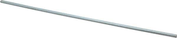 Made in USA - 12" Long, Zinc-Plated Step Key Stock for Shafts - C1018 Steel - Apex Tool & Supply