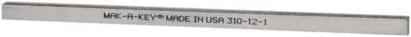Made in USA - 12" Long, Zinc-Plated Step Key Stock for Shafts - C1018 Steel - Apex Tool & Supply