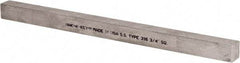 Made in USA - 12" Long x 3/4" High x 3/4" Wide, Undersized Key Stock - Type 316 Stainless Steel - Apex Tool & Supply