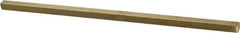 Made in USA - 12" Long x 3/8" High x 3/8" Wide, Over/Undersized Key Stock - Alloy 360 Brass - Apex Tool & Supply