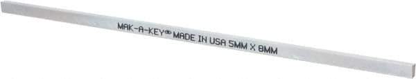 Made in USA - 12" Long, Zinc-Plated Oversized Key Stock - C1045 Steel - Apex Tool & Supply