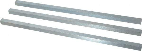 Made in USA - 12" Long, Zinc-Plated Oversized Key Stock - C1045 Steel - Apex Tool & Supply