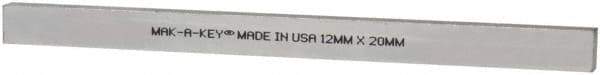 Made in USA - 12" Long, Zinc-Plated Oversized Key Stock - C1045 Steel - Apex Tool & Supply