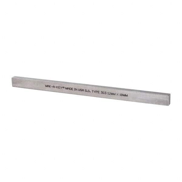 Made in USA - 12" Long, Oversized Key Stock - 18-8 Stainless Steel - Apex Tool & Supply