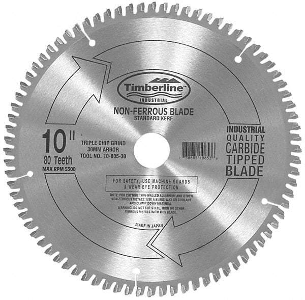 Amana Tool - 10" Diam, 5/8" Arbor Hole Diam, 60 Tooth Wet & Dry Cut Saw Blade - Carbide-Tipped, Chip Free Action, Standard Round Arbor - Apex Tool & Supply