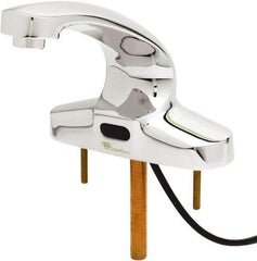 T&S Brass - Deck Plate Mounted Electronic User Adjustable Temperature Control Mixer Faucet - Powered by 120 Volt AC/DC, 5" Cast Spout, 4" Mounting Centers - Apex Tool & Supply