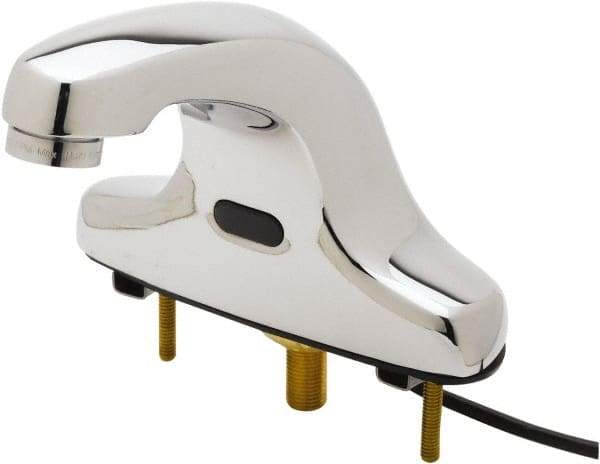 T&S Brass - Deck Mounted Single Hole Electronic User Adjustable Temperature Control Mixer Faucet - Powered by 120 Volt AC/DC, 5" Cast Spout, 4" Mounting Centers - Apex Tool & Supply