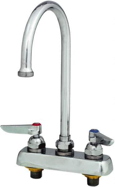 T&S Brass - Standard, 2 Way Design, Deck Mount, Workboard Deck Mount Faucet - 8-3/4 Inch Spout, Lever Handle - Apex Tool & Supply