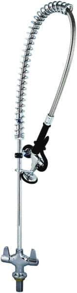T&S Brass - Riser with Spring Guide, 2 Way Design, Wall Mount, Pre Rinse Faucet Assembly - Lever Handle - Apex Tool & Supply