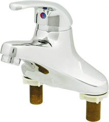 T&S Brass - Lever Handle, Deck Mounted Bathroom Faucet - One Handle, Pop Up Drain, Standard Spout - Apex Tool & Supply