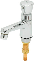 T&S Brass - Push Button Handle, Deck Mounted Bathroom Faucet - Metering Faucet, No Drain, Standard Spout - Apex Tool & Supply