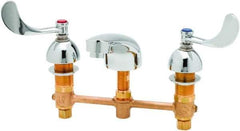 T&S Brass - Wrist Blade Handle, Deck Mounted Bathroom Faucet - Two Handle, No Drain, Standard Spout - Apex Tool & Supply