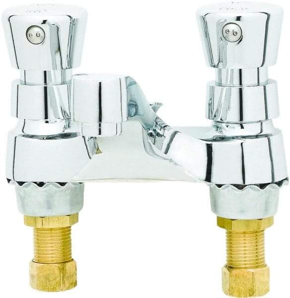 T&S Brass - Push Button Handle, Deck Mounted Bathroom Faucet - Slow Self-Closing Lavatory Faucet, No Drain, Standard Spout - Apex Tool & Supply
