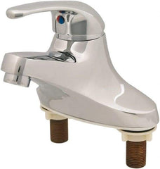 T&S Brass - Straight Handle, Deck Mounted Bathroom Faucet - One Handle, No Drain, Standard Spout - Apex Tool & Supply