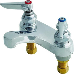T&S Brass - Lever Handle, Deck Mounted Bathroom Faucet - Lavatory Faucet with Pop Up, No Drain, Standard Spout - Apex Tool & Supply