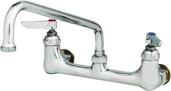 T&S Brass - Wall Mount, Kitchen Faucet without Spray - Swivel Base Faucet with Ceramic Cartridges, Lever Handle, Low Spout, No Drain - Apex Tool & Supply