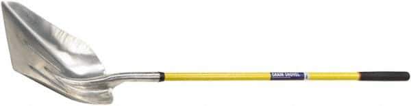 Ability One - 19" High x 15-1/4" Wide Round Steel Shovel - 51" Long Fiberglass Straight Handle - Apex Tool & Supply