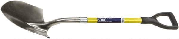 Ability One - 12" High x 9" Wide Round Steel Shovel - 29" Long Fiberglass Straight Handle - Apex Tool & Supply