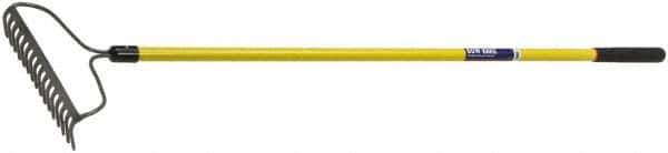Ability One - Bow Rake with 57" Straight Fiberglass Handle - 16 Tines, 2-1/2" Tine Length - Apex Tool & Supply